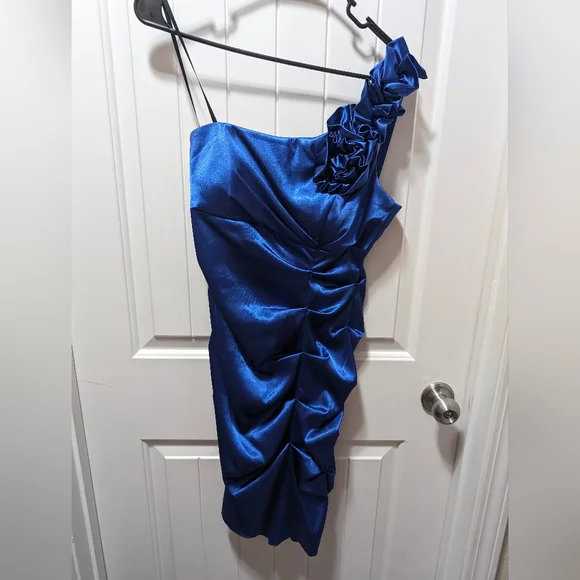 Betsy & Adam | Dresses | Royal Blue Satin Short Formal Sleeveless Dress  Size 6 By Betsy Adam | Poshmark